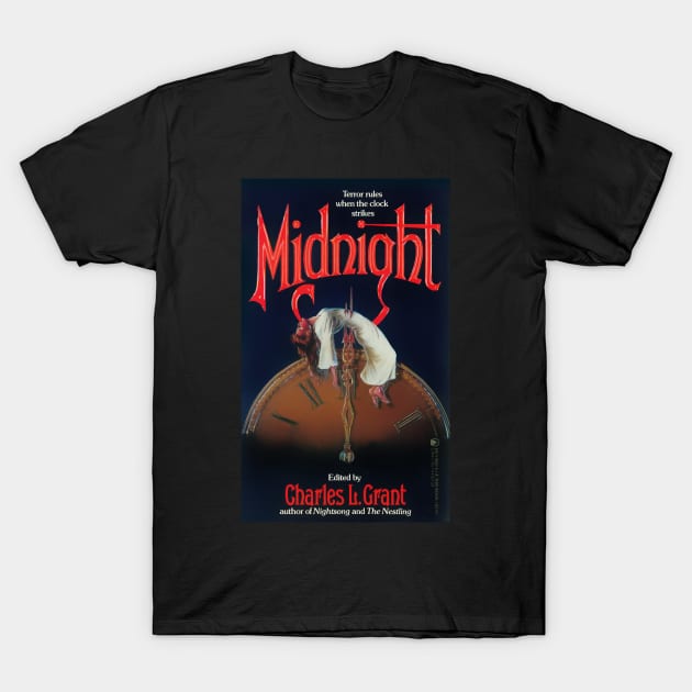 Midnight 1980s book cover T-Shirt by Psychosis Media